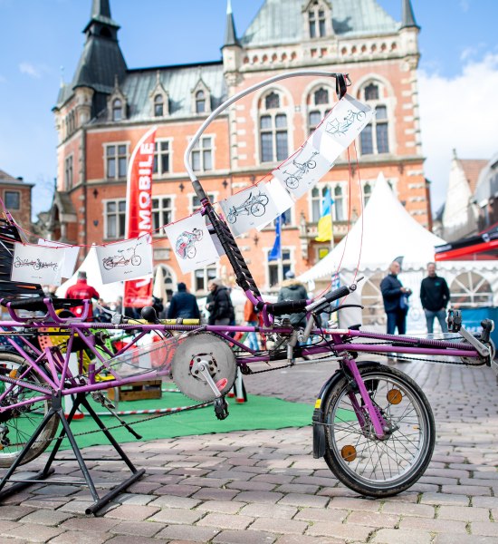 Blick auf das Rathaus Oldenburg bei Hallo Fahrrad