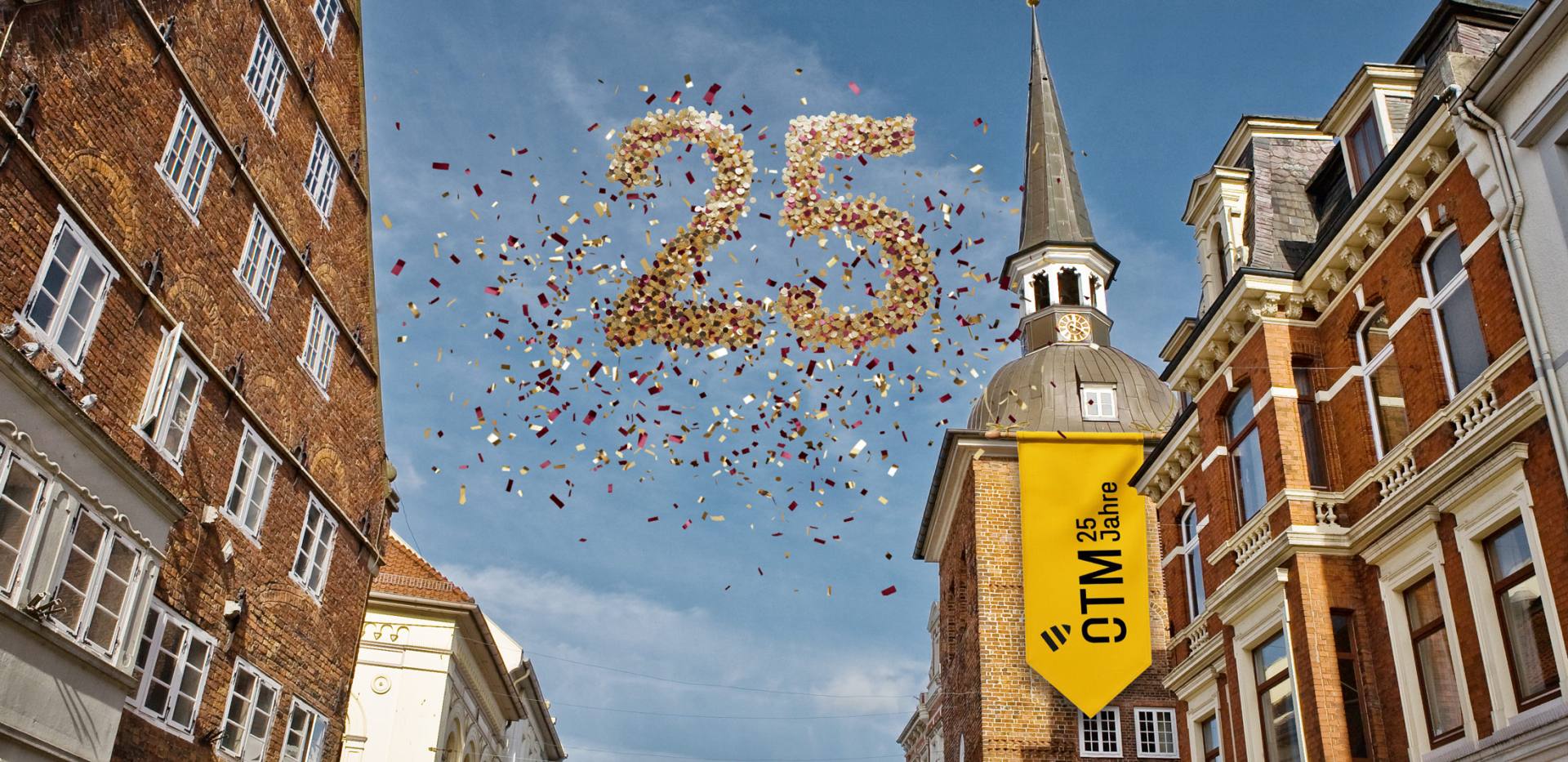 Lappan in Oldenburg mit Jubil&auml;umslogo und 25 aus Konfetti