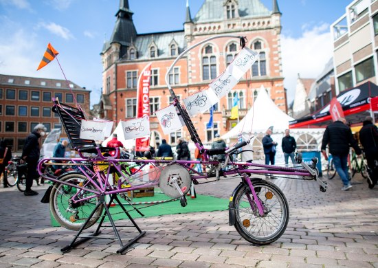 Ein besonderer Fahrradtyp auf dem Rathausmarkt