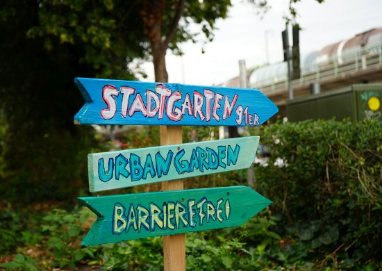 Hinweisschild im Stadtgarten 
